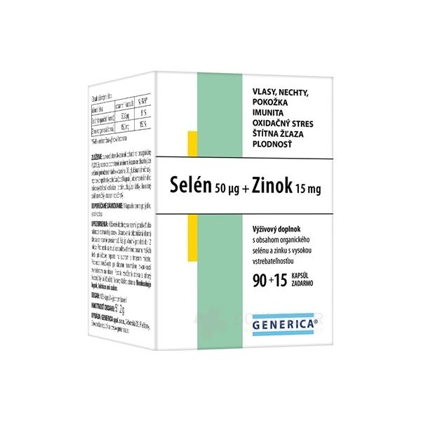 GENERICA Selén 50 μg + Zinok 15 mg